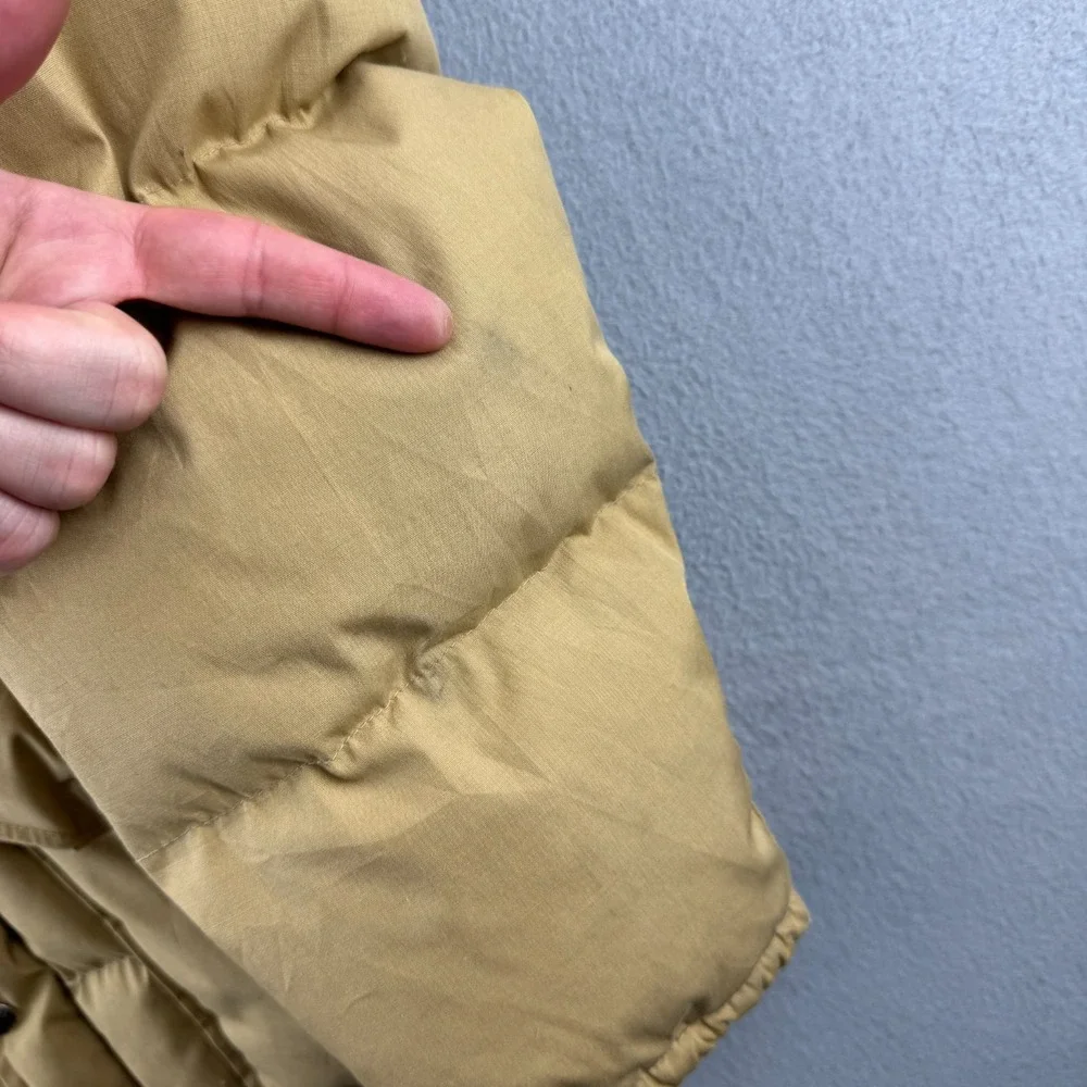 Vintage‎ The North Face Goose Down Jacket Mens Small Tan Puffer Made in USA 80s